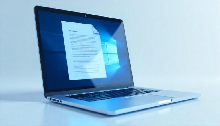 Laptop with a quality document on the screen