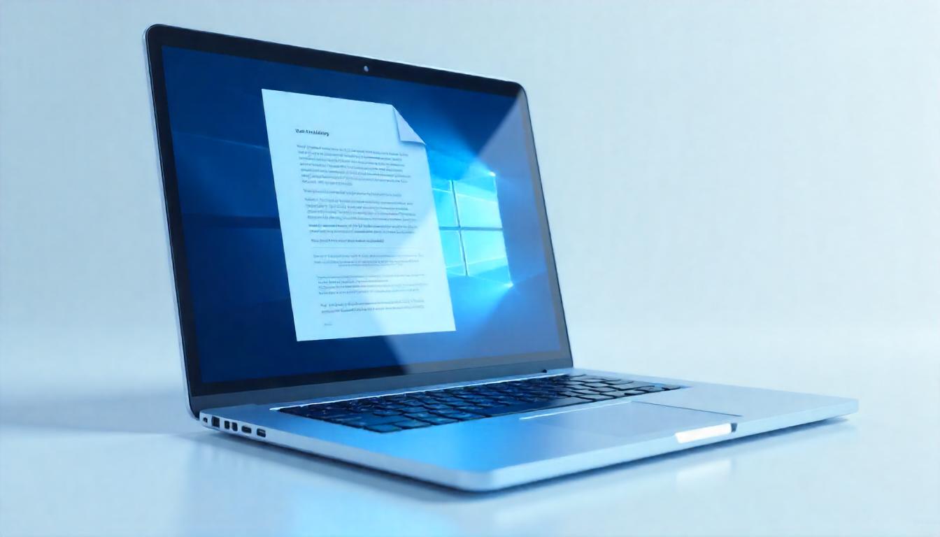 Laptop with a quality document on the screen