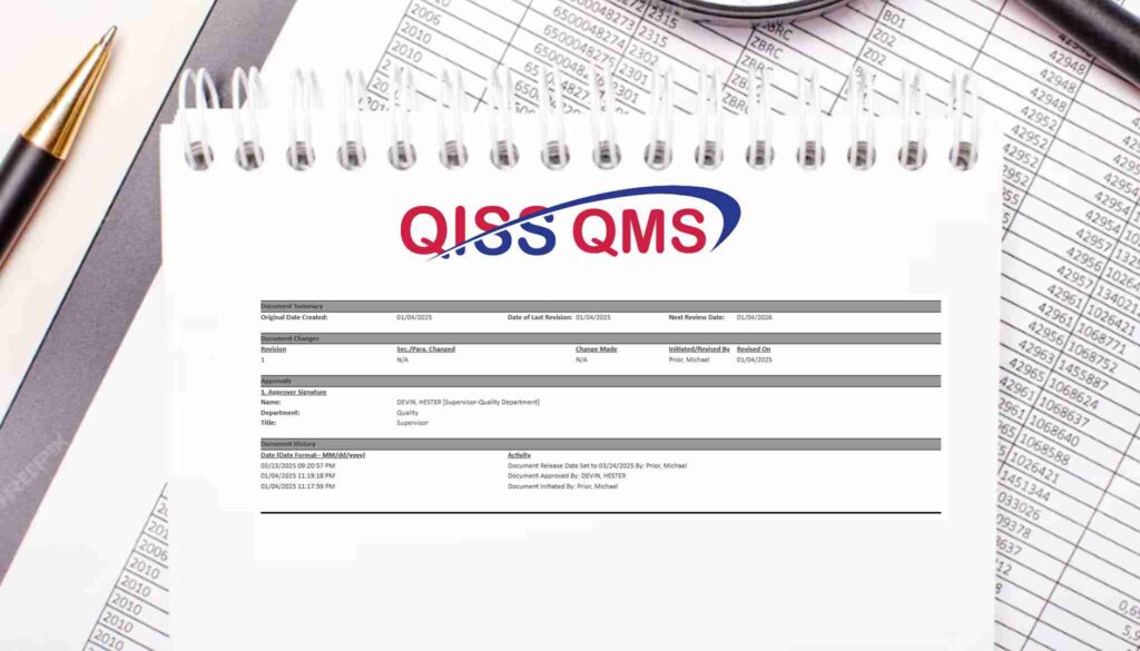 QISS QMS Document Control Audit Trail