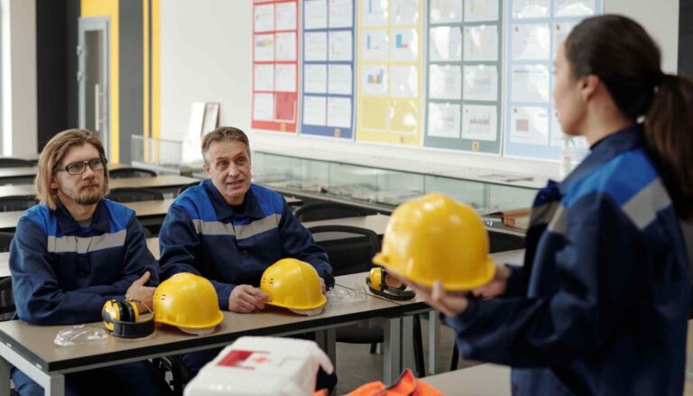 A staff is training others to manage environmental system