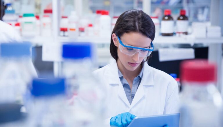 A lab staff is looking for supplies in the inventory