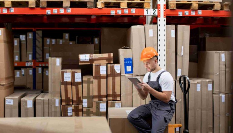A staff checking supplier products